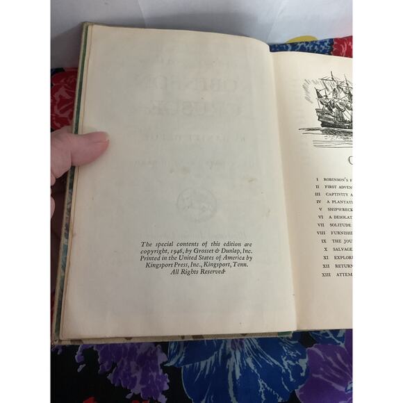 1946 Robinson Crusoe Hardback by Daniel Defoe - Picture 4 of 13